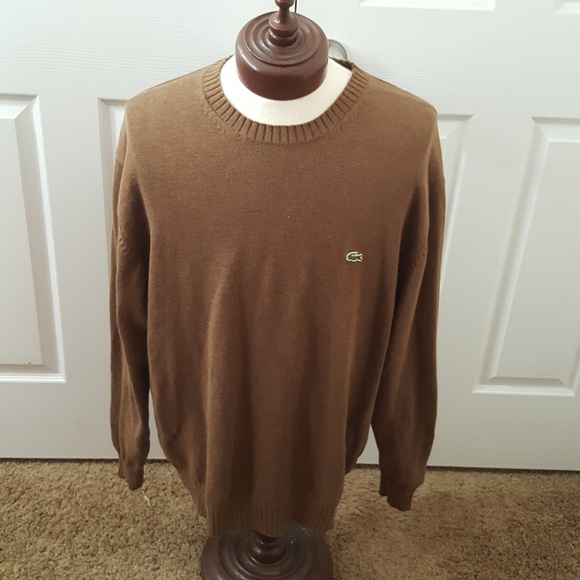 Lacoste Other - Lacoste size 9 brown men's crew neck sweater